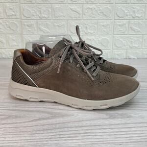 Rockport Shoes WMNS 8.5 CH2886 Nubuck Leather Taupe Lace Up Low Top Sneakers